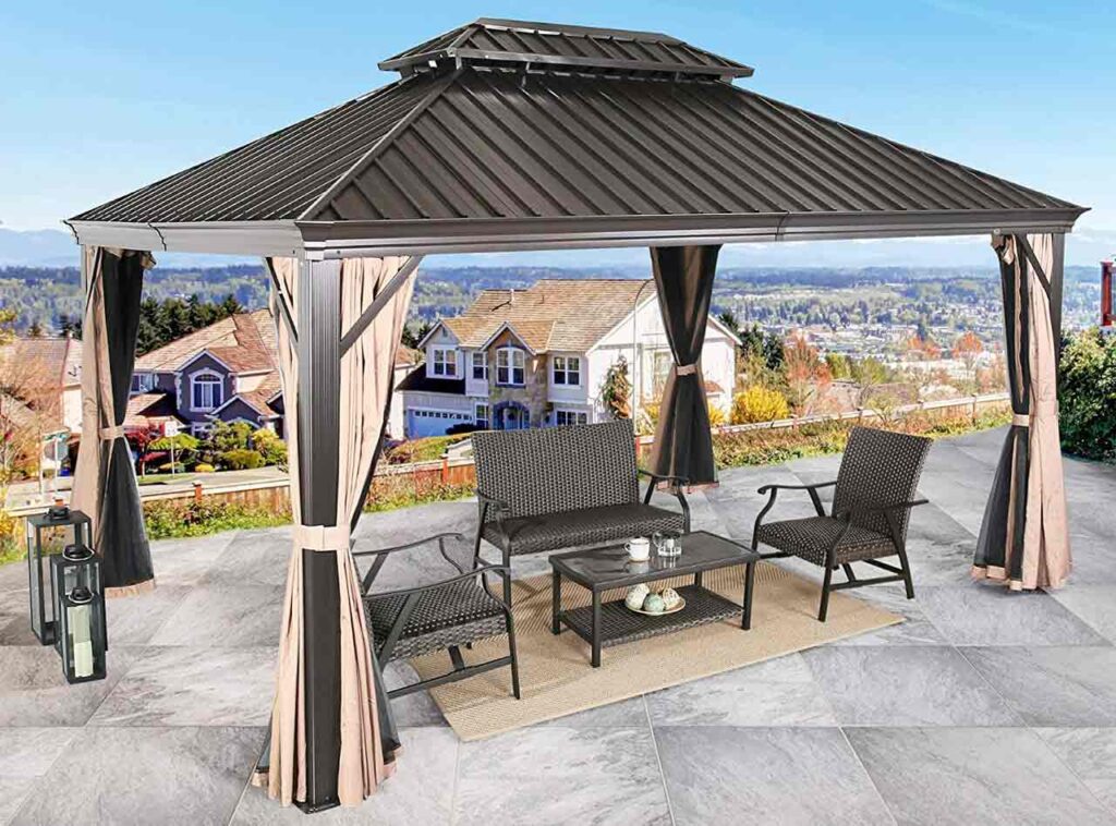 Patio Tree Outdoor Hardtop Gazebo For Snow