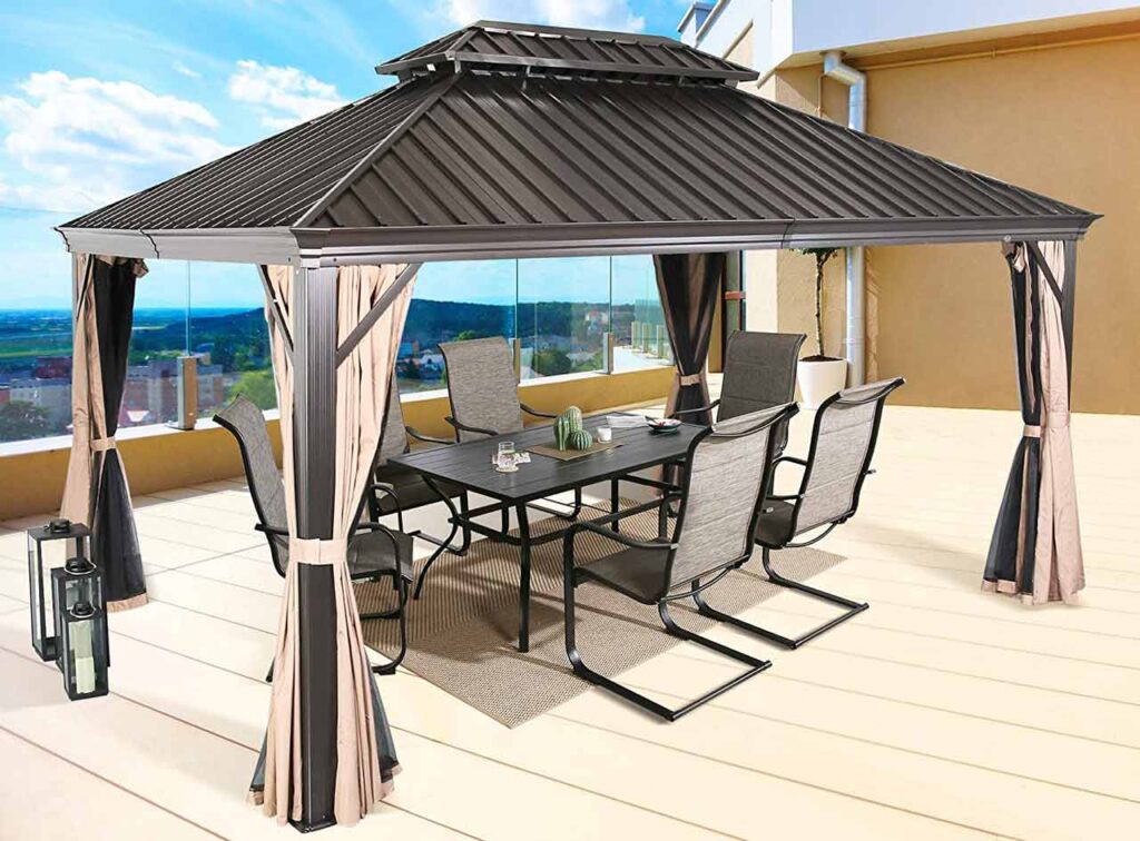 Ulax Furniture Hardtop Outdoor Gazebo For Snow