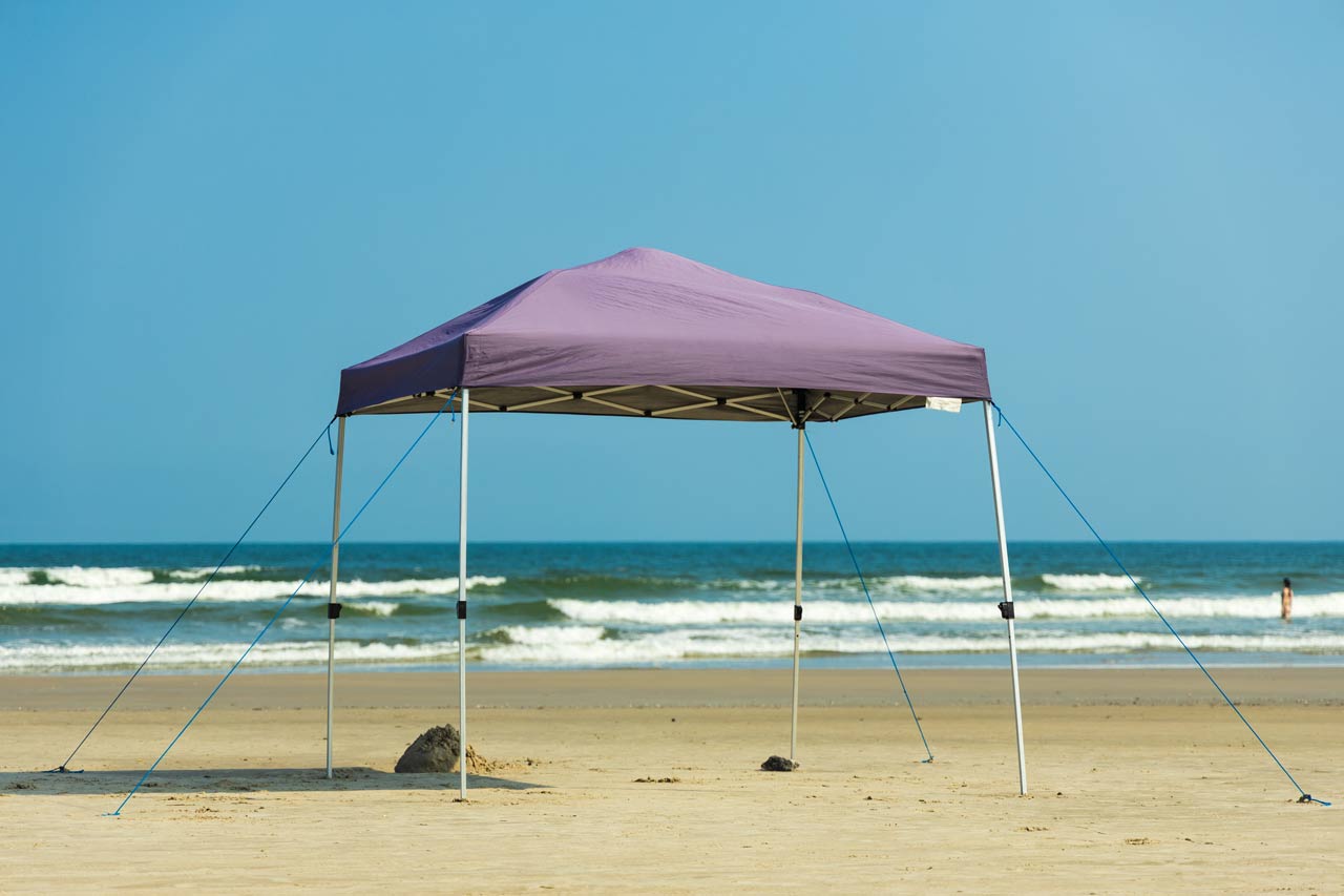 gazebo in windy beach