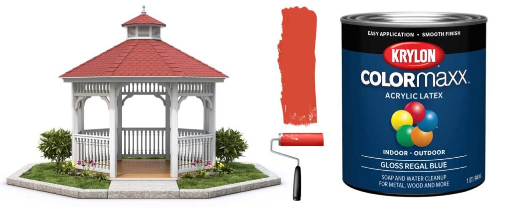 A painted gazebo and acrylic latex paint